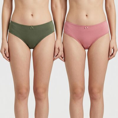 Women's Pink Regular Fit Solid Brief Panty