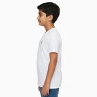 Boys Bright Snow White Crew Neck Casual T-Shirt, White, small