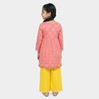 Girls Pink V Neck Fusion Set Fusion Set Upper and Bottom Set, Light Pink, small