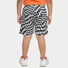 Boys' Black and White Regular Fit Checkerboard Printed Bermuda Shorts, Black, small