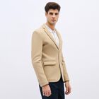 Men's Light Beige Slim Fit Single-Breasted Blazer, गहरा पीला, small image number null