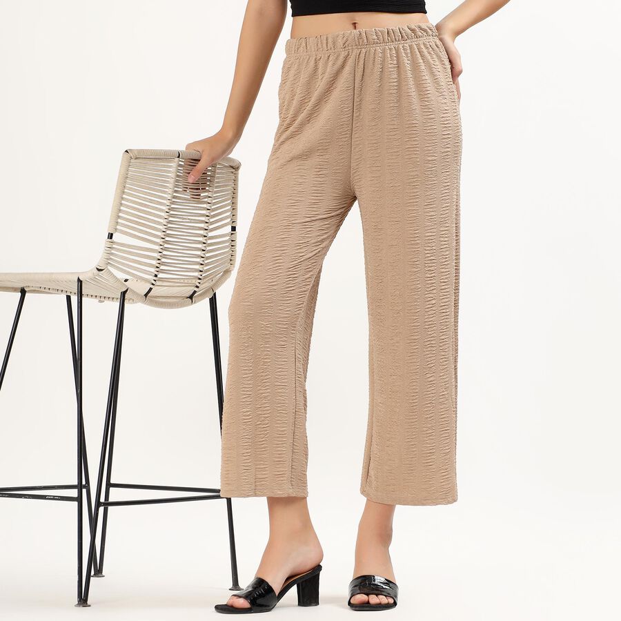 Women's Muted Beige Skinny Fit Textured Harem Pants, गहरा पीला, large image number null