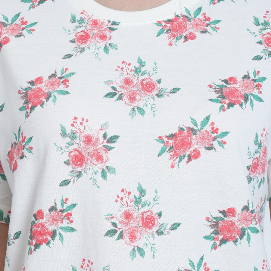 Ladies' Round Neck T-Shirt , ऑफ व्हाइट, large image number null