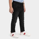 Boys Black Slim Fit Washed Jeans, Black, small
