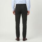 Men's Charcoal Slim Fit Flat-Front Trousers, चारकोल, small