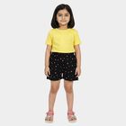 Girls Black Regular Fit Casual Shorts, काला, small