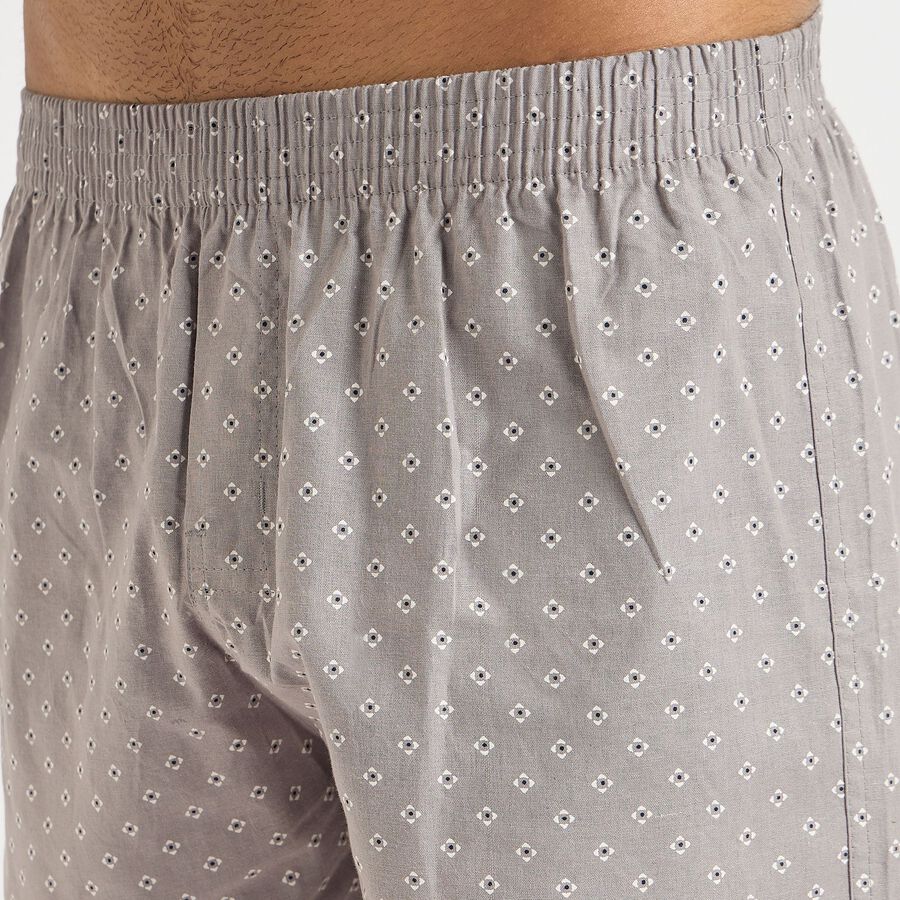 Men's 100% Cotton Boxers, Dark Grey, large