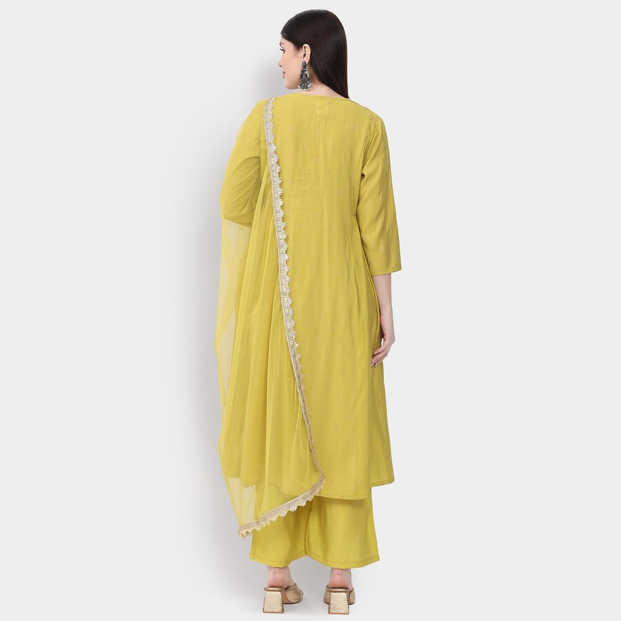 Ladies' Kurta Pyjama Set with Dupatta, ओलिव, large image number null