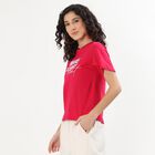 Women's Bright Fuchsia Cotton Round Neck Casual T-Shirt, रानी (फ्यूशिया), small