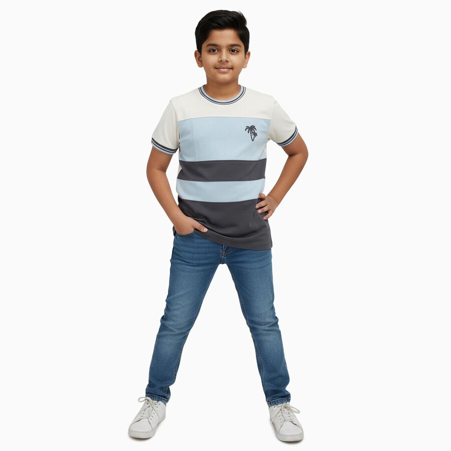 Boys' Half Sleeves T-Shirt, Charcoal, large image number null