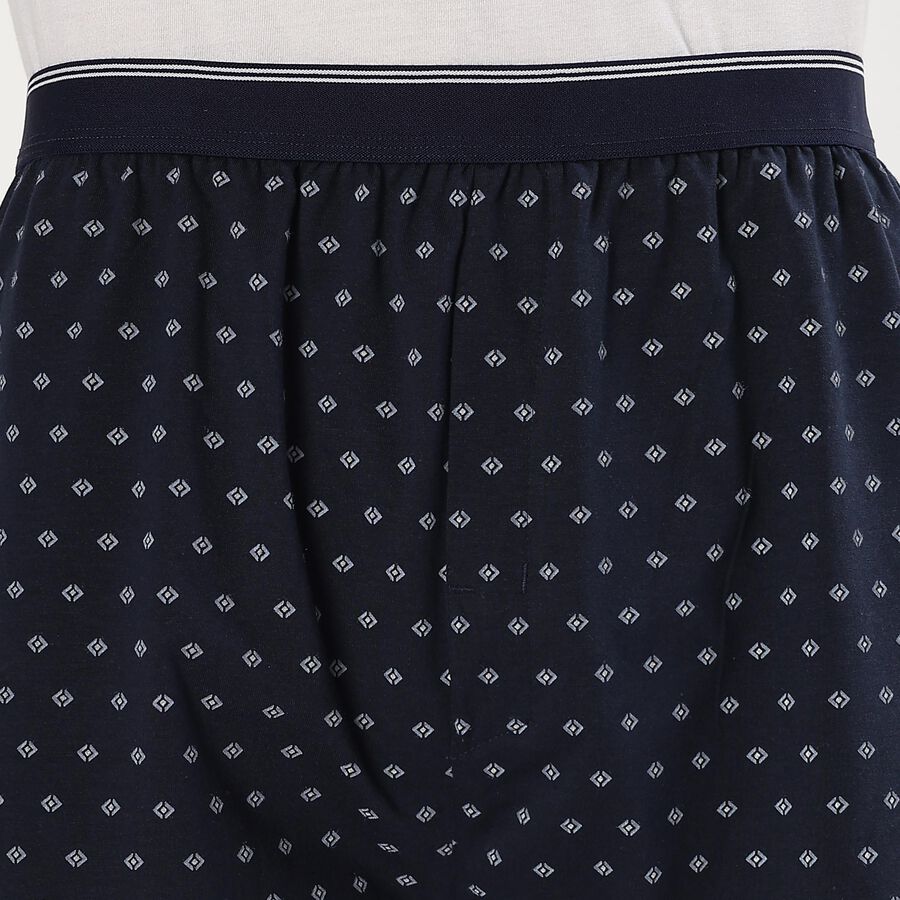 Men's Navy Blue Outer Elastic Printed Boxers, Navy Blue, large image number null