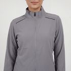 Women's Grey Zip Casual Jacket, Light Grey, small