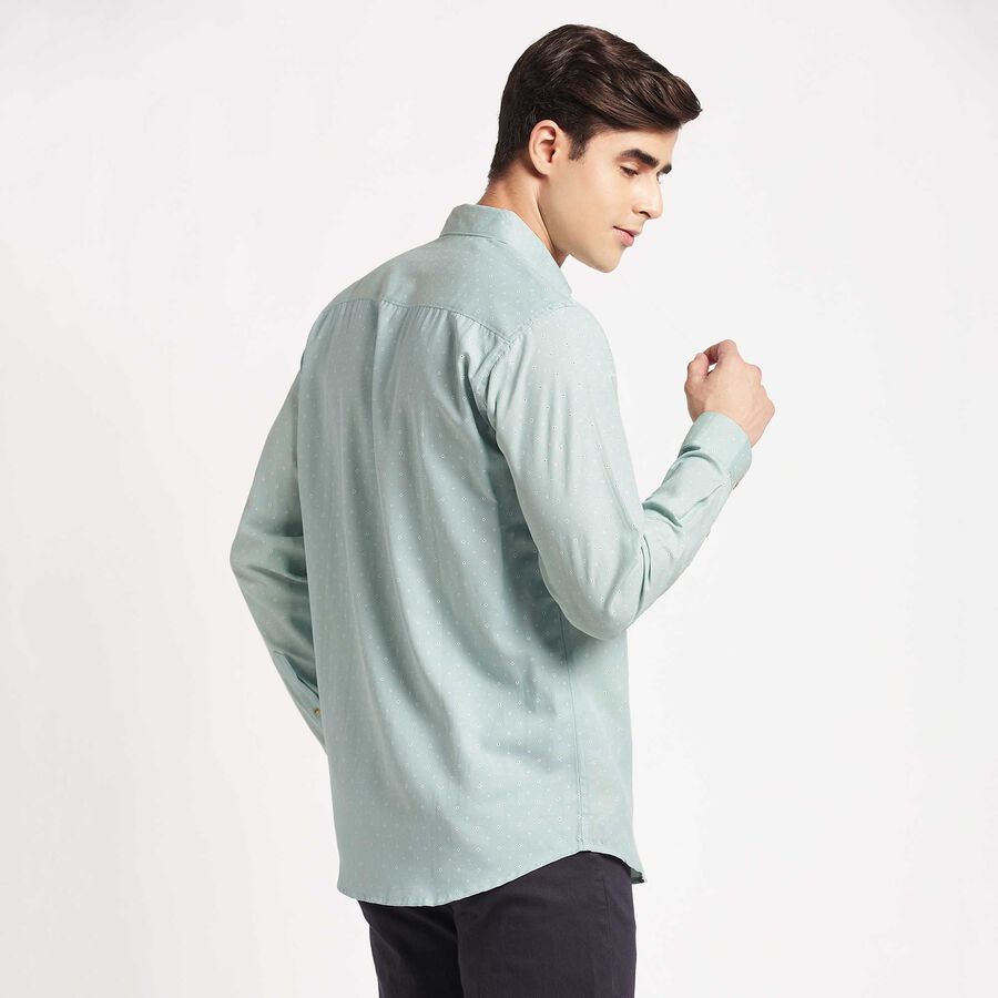 Regular Collar Casual Shirt, Light Green, large image number null