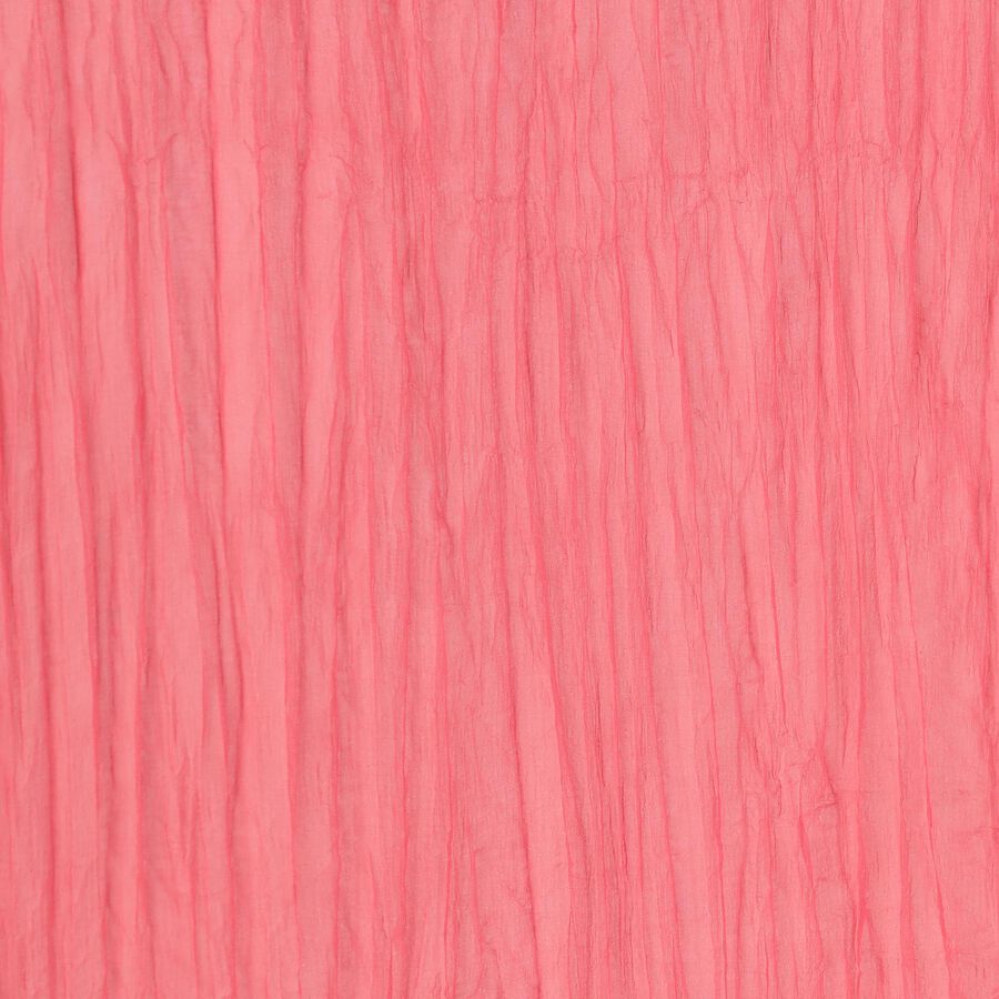 Women's Vibrant Pink Crinkled Dupatta, मूँगा (कोरल), large