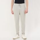 Men's Light Grey Tapered Fit Track Pants, Light Grey, small