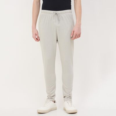 Men's Light Grey Tapered Fit Track Pants