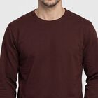 Men's Wine Crew Neck Pullover Sweatshirt, Wine, small