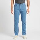 Men's Light Blue Slim Fit Clean Look Jeans, हल्का नीला, small