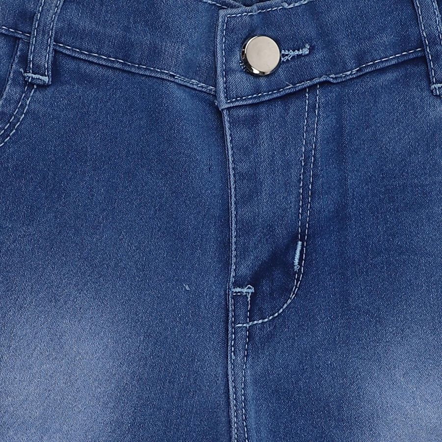 Girls' Shorts, मध्यम नीला, large