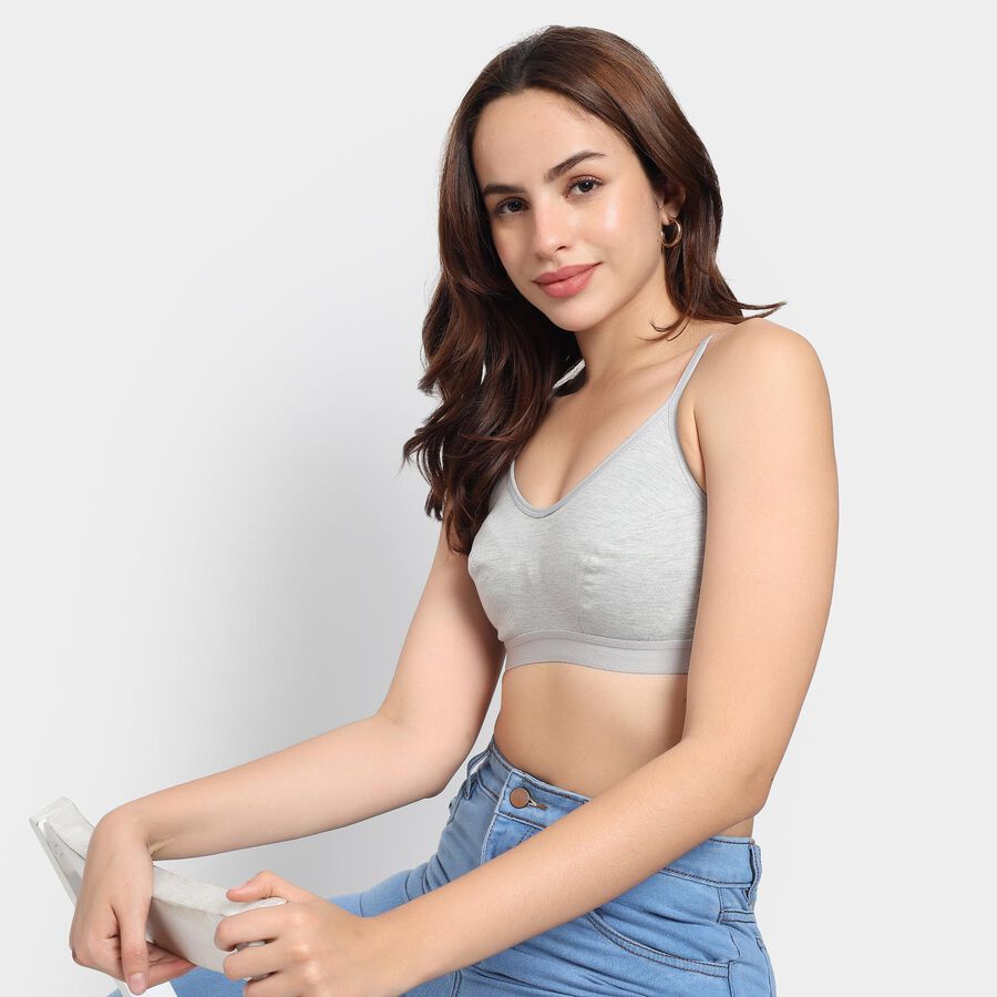 Ladies' Bra, Melange Light Grey, large image number null