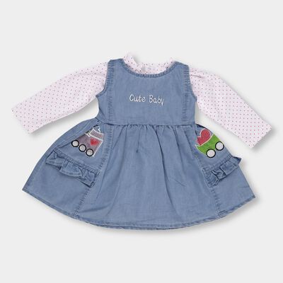 Infants' Soft Pastel Pink Cotton Blend Frock