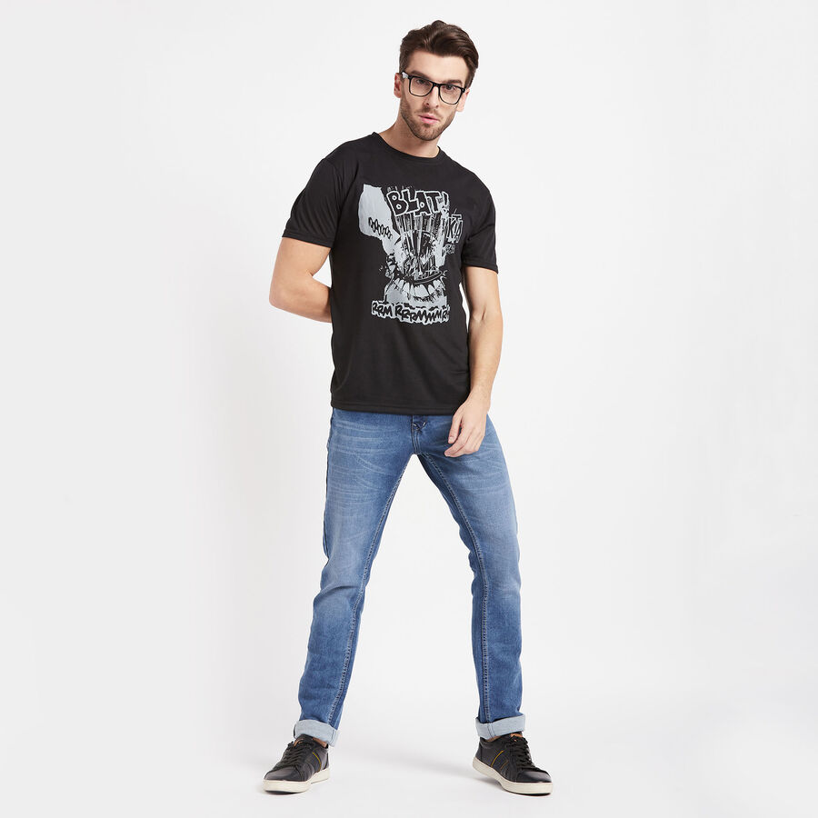 Round Neck T-Shirt, Black, large image number null