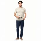 Men's White Round Neck Regular T-Shirt, Off White, small