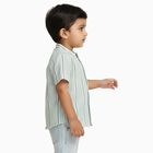 Infants Light Sage Green Cotton Half Sleeve Mandarin Collar Casual Shirt, Light Green, small image number null