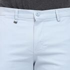 Men's Slim Fit Casual Trousers, हल्का नीला, small image number null