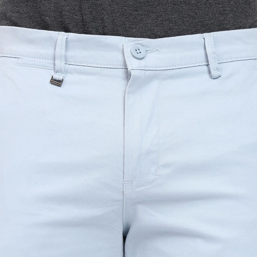 Men's Slim Fit Casual Trousers, हल्का नीला, large image number null