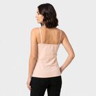 Women's Light Pink Cotton Blend Scoop Neck Camisole Slips, हल्का गुलाबी, small