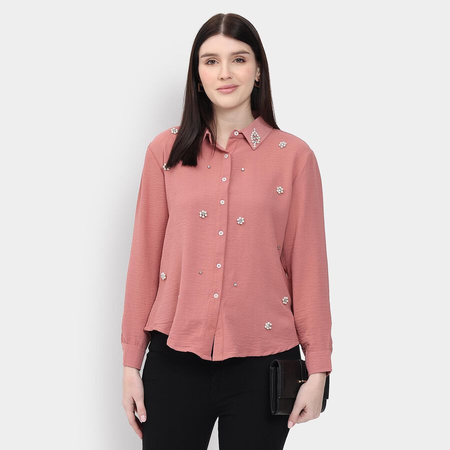 Ladies' Shirt, हल्का गुलाबी, large