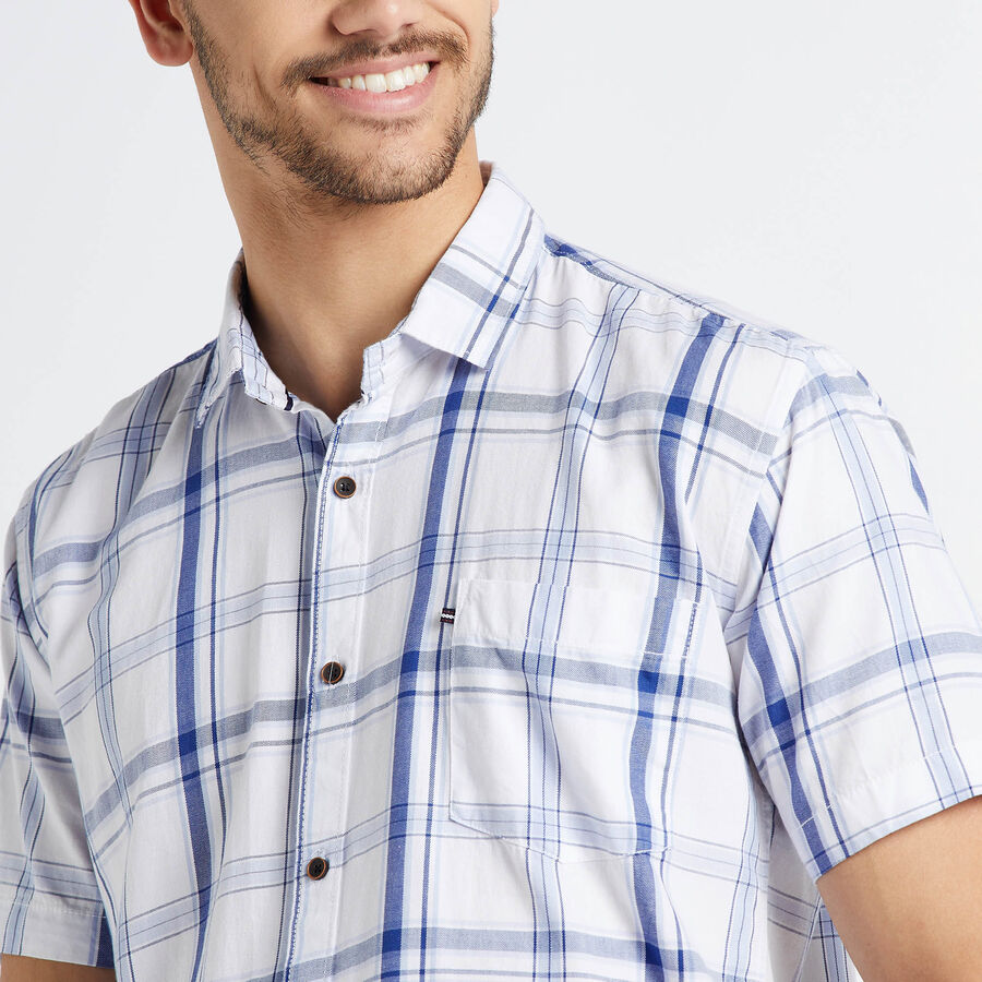 Cotton Checks Casual Shirt, White, large image number null