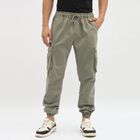Men's Muted Sage Green Slim Fit Cargo Joggers, Light Green, small image number null