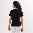 Ladies' Round Neck T-Shirt , काला, small image number null