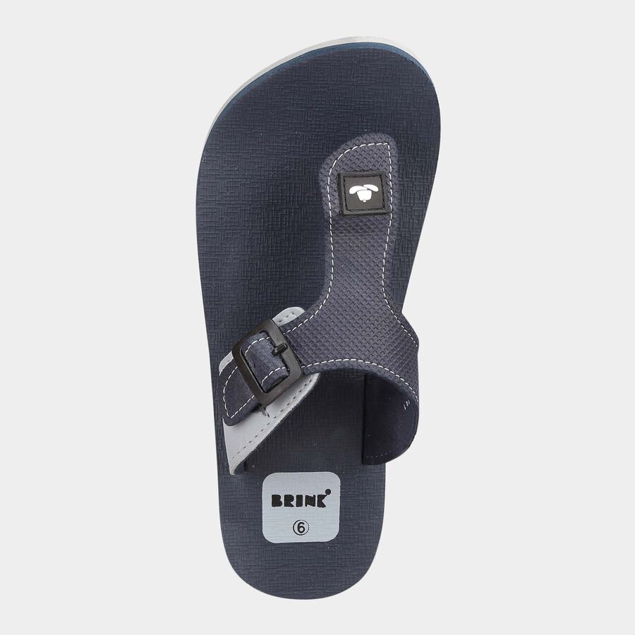 Men Printed Flip Flops, Navy Blue, large image number null