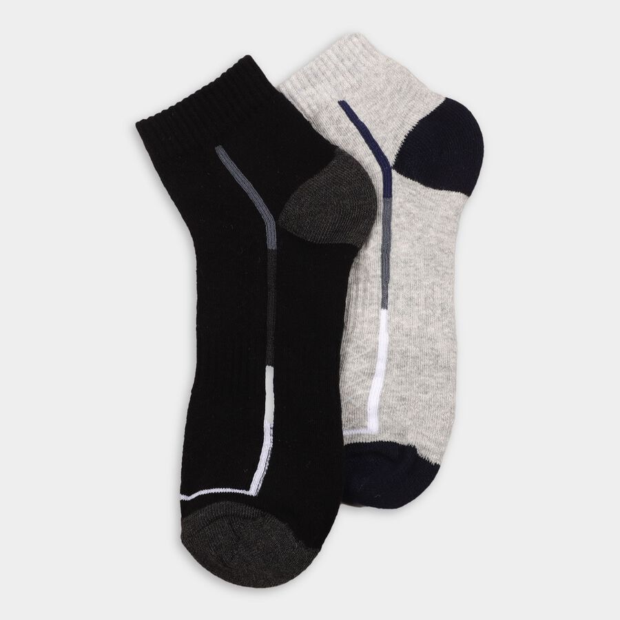 Men's Socks (Pack of 2), मिश्रित हल्का ग्रे, large