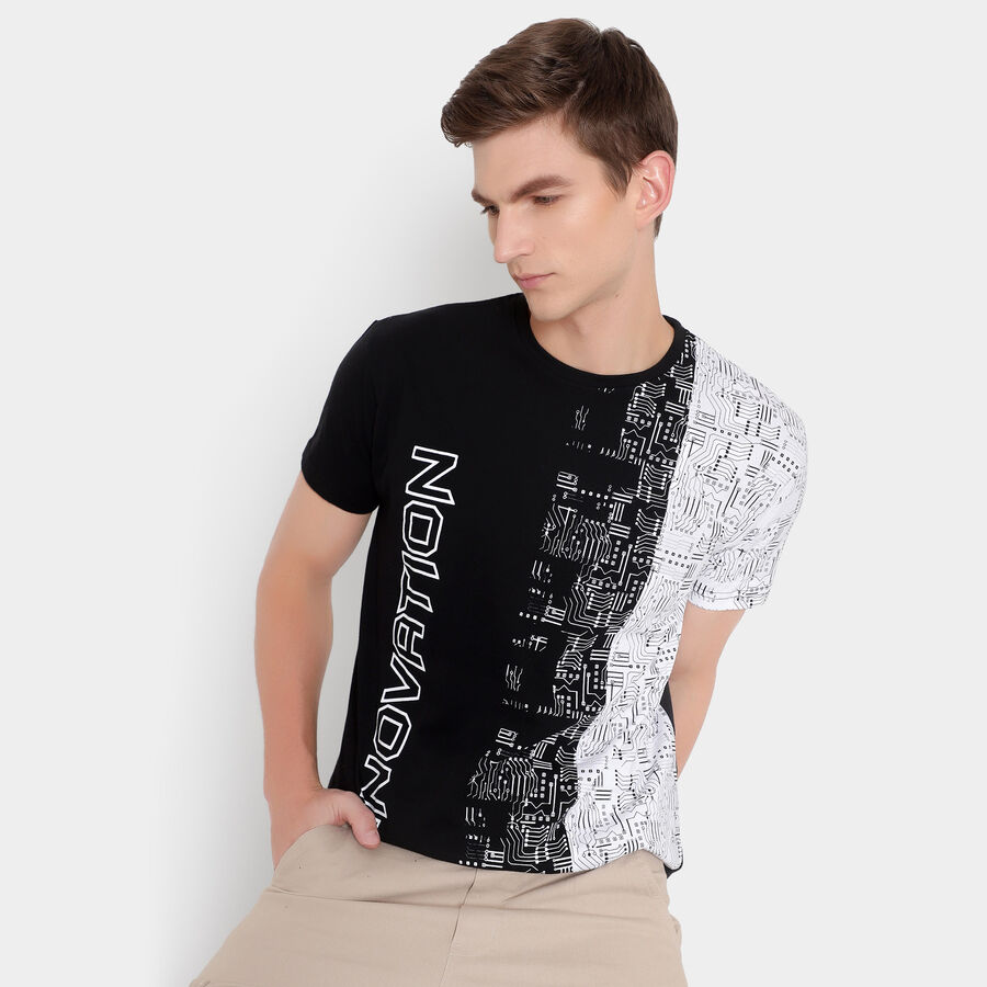 Regular Round Neck T-Shirt, Black, large image number null