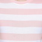 Ladies'  Stripes Round Neck T-Shirt, गुलाबी, small