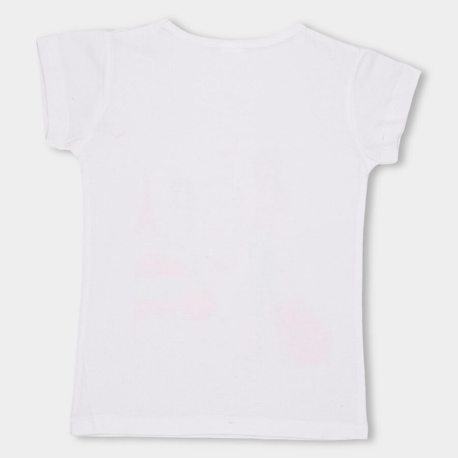 Girls' 100% Cotton T-Shirt , सफ़ेद, large