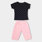 Girls' 100% Cotton Capri Set, Navy Blue, small image number null