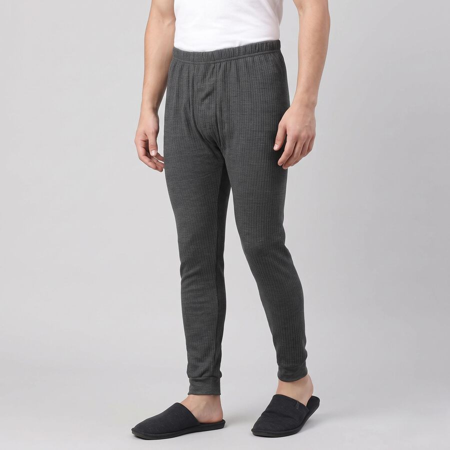 Men's Charcoal Long Johns Thermal, चारकोल, large