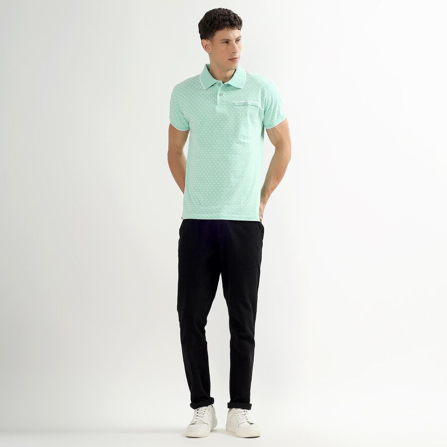Men's 100% Cotton Collared Half Sleeves T-Shirt, एक्वा, large image number null