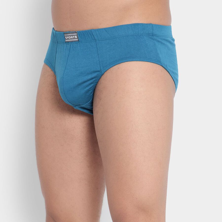 Cotton Solid Brief, Teal Blue, large