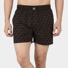 Men's Black Relaxed Fit Printed Boxers, Black, small