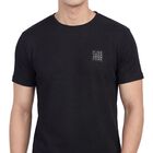 Men's Black Round Neck Athleisure T-Shirt, Black, small