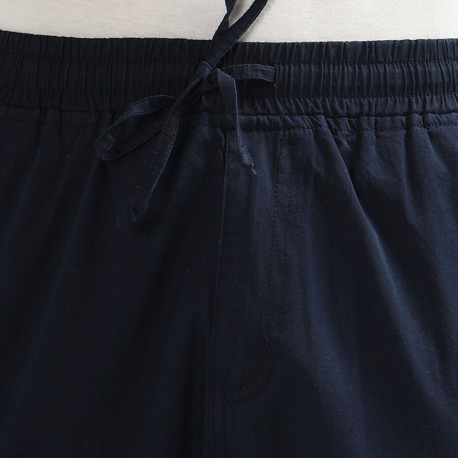 Men's Jet Black Regular Fit Cargo Track Pants, Navy Blue, large image number null