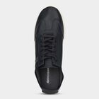 Men's Dark Navy Blue Lace-Up Casual Sneakers, Blue, small