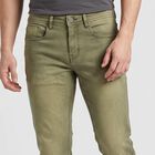 Men's Olive Green Slim Fit Faded Jeans, ओलिव, small