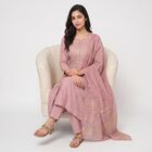 Women's Pink Embroidered Ethnic Set, Light Pink, small